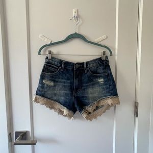 Free People Medium Wash Jean Short